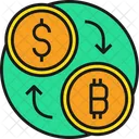 Cambio De Moneda Dolar Bitcoin Icono