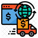 Cambio de moneda internacional  Icono