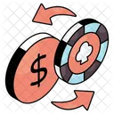 Cambio De Moeda Cambio De Dolar Chip De Jogo Icon
