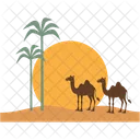 Camel And Desert  Icon