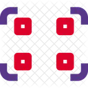 Câmera de foco quatro pontos  Ícone