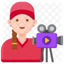 Camera Operator Female  Icon