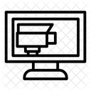 Vídeo da câmera no monitor do computador  Ícone