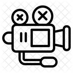 Camera video  with cross in button  Icon