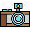Camera With Flash  Icon