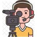 Cameraman Video Recording Icon