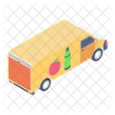 Camion De Reparto De Comida Servicio Rapido Comidas Frescas Icono