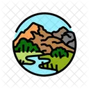 Camp Mountain Landscape Icon
