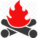 Camp Fire Burning Camp Icon