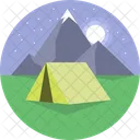Camp Tent Evening Morning Icon