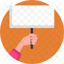 Protest Placard Stick Banner Icon