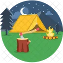 Campamento Nocturno Fogata Noche Icon