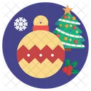 Campana Y Arbol Bola Navidad Icono