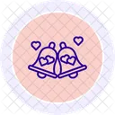 Icono De Linea De Campanas De Amor Icono