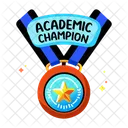 Campeon Academico Medalla Recompensa Icon