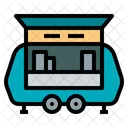 Camper Trailer Shop Bistro Street Food Truck Icon