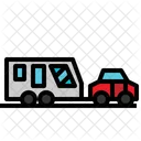 Camper, caravana, transporte, viajes, vacaciones.  Icono