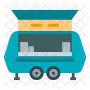 Camper Trailer Shop Bistro Street Food Truck Icon