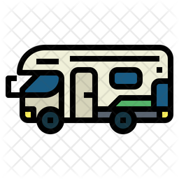 Campervan Icon - Download in Colored Outline Style