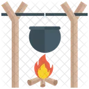 キャンプファイヤー、焚き火、燃焼 アイコン