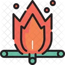 Camping Fire Log Wood Icon