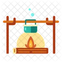 Campfire Fireplace Hiking Icon