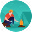 Campfire Adventure Outdoor Cooking Icon