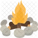 캠프파이어 모닥불 불꽃 아이콘