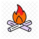 Campfire Summer Vacation Icon