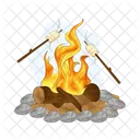 Campfire Marshmallow Camping Tent Camp Summer Icon