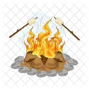 Campfire Marshmallow Camping Tent Camp Summer Icon