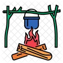 Campfire Pot Camp Cooking Icon