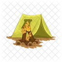 Camping Bonfire Camping Out Vacation Icon