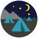 Camping Tent Night Icon