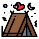 Camping Holidays Love Icon