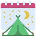 Camping Calendar Dates Icon