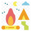 Camping Flame Bonfire Icon