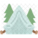 캠핑 텐트 숲 아이콘