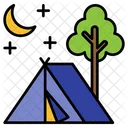 Tent Moon Star Icon