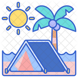 Camping Beach Icon Of Colored Outline Style Available In Svg Png Eps Ai Icon Fonts