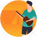 Camping Guitarist Music Man Musician Icon
