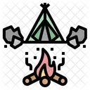 Camping Campfire Accommodation Icon