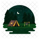 Kochen Im Freien Campinglandschaft Campingplatz Symbol