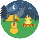 Camping Nocturno Fogata Noche Icon