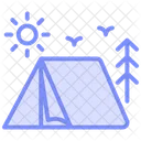 Camping Tent Duotone Line Icon Icon