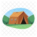 Tent Camp Vector Icon