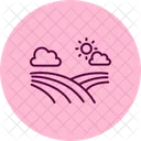 Campo agrícola nublado  Icono