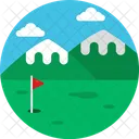 Golf Curso Bandera Icono