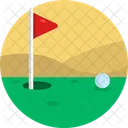 Golf Bandera Curso Icono