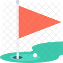 Golfe Bandeira Buraco Ícone